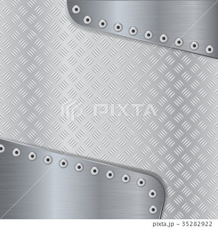 Metal brushed rivetted plates on non slip metallic Metal brushed rivetted plates on non slip metallic 35282922