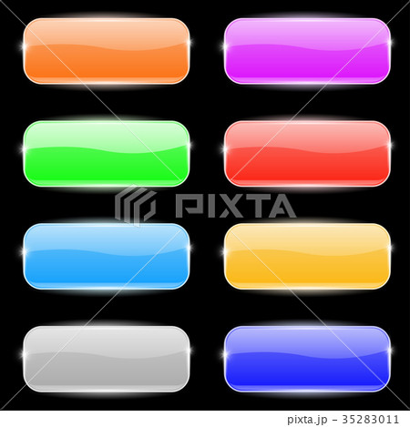 Colored shiny buttons on black backgroundのイラスト素材 [35283011] - PIXTA