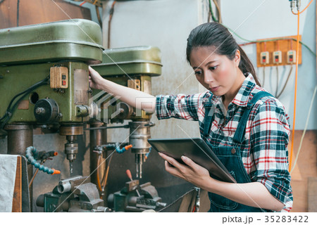 beautiful young lathe company female leader 35283422