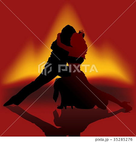 Silhouetted Couple Dancing Silhouetted Couple Dancing 35285276