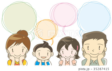 吹き出しセットのフレーム・家族 吹き出しセットのフレーム・家族 35287415