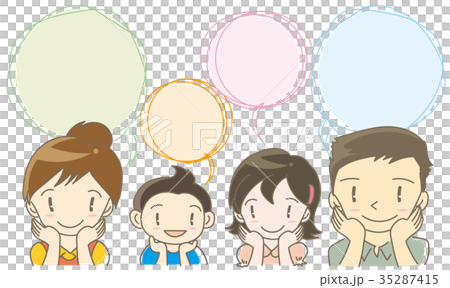 吹き出しセットのフレーム・家族 吹き出しセットのフレーム・家族 35287415