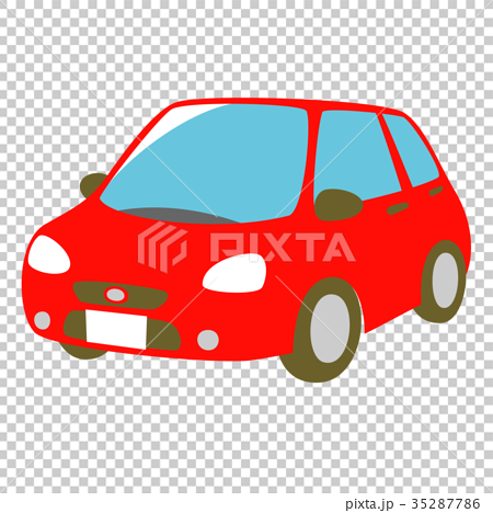 紅色汽車對角線前面 插圖素材 圖庫