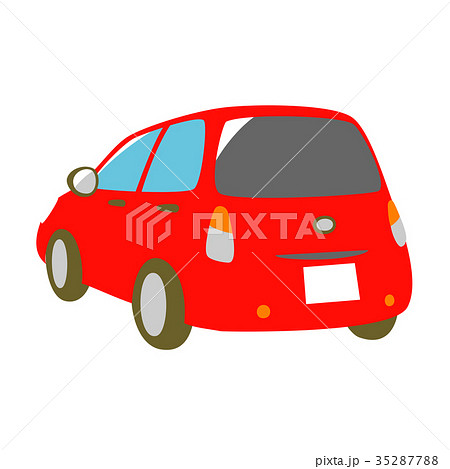 赤い車 斜め背面のイラスト素材