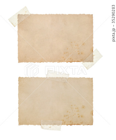 Paper photo cardboard tapes isolated white backgr 35290283