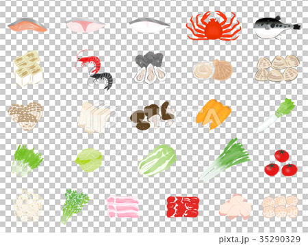 Set of ingredients to put in the pot 35290329