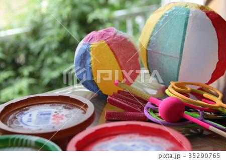 夏　花火と紙風船とアイス 35290765