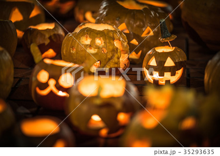 ハロウィンイメージ　本物のカボチャのジャックオーランタン　ハロウィンin多摩センター 35293635