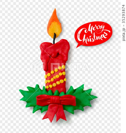 Hand made plasticine figure of Christmas candle 35293874