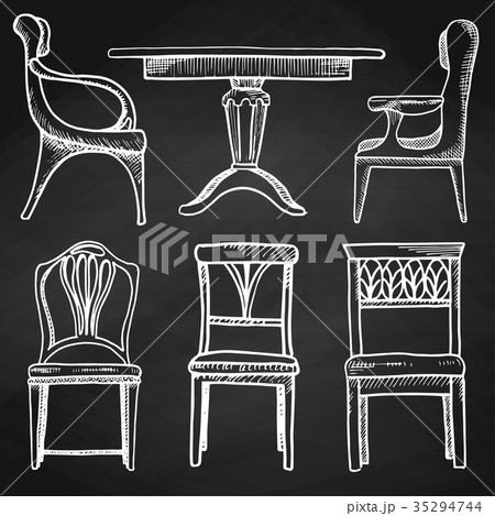 Sketch set isolated furniture. Sketch set isolated furniture. 35294744