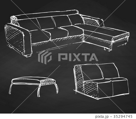 Sketch set isolated furniture. Sketch set isolated furniture. 35294745