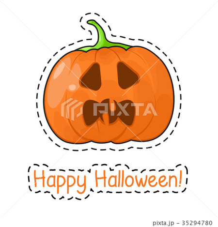 Sticker Halloween pumpkin. Sticker Halloween pumpkin. 35294780