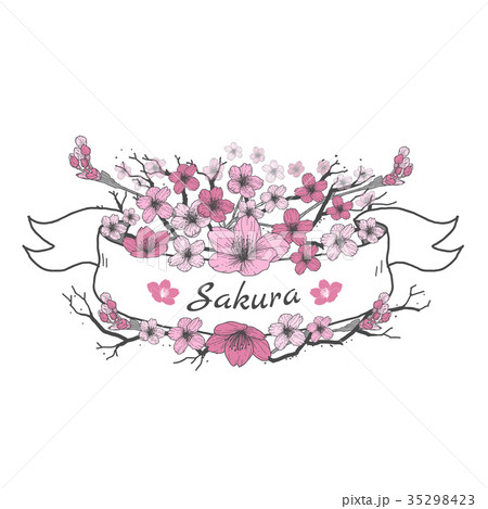 Flower ribbon of Sakura. Flower ribbon of Sakura. 35298423