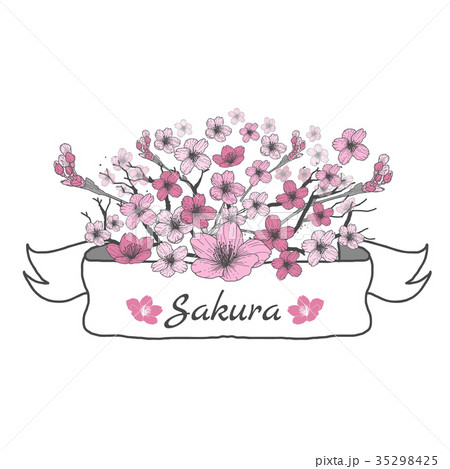 Flower ribbon of Sakura. Flower ribbon of Sakura. 35298425