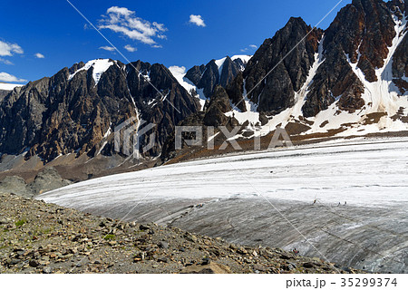 View on Glacier Big Aktru. Altai Republic. Russia View on Glacier Big Aktru. Altai Republic. Russia 35299374