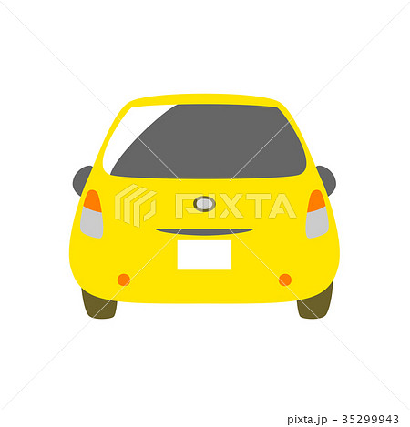 黄色の車 背面のイラスト素材