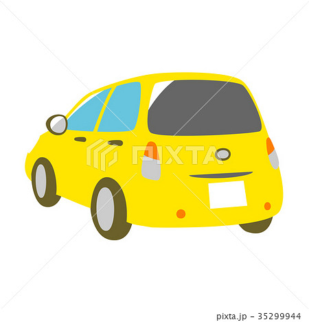 黄色の車 斜め背面のイラスト素材 35299944 Pixta