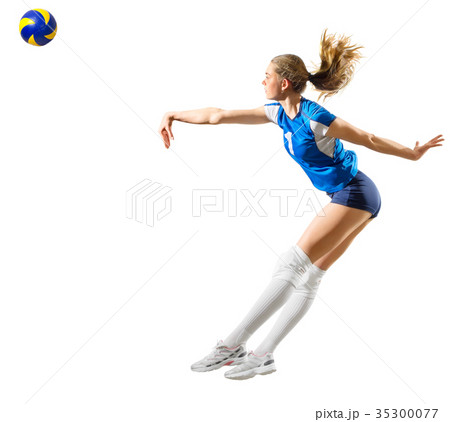 Girl volleyball player (ver with ball) 35300077