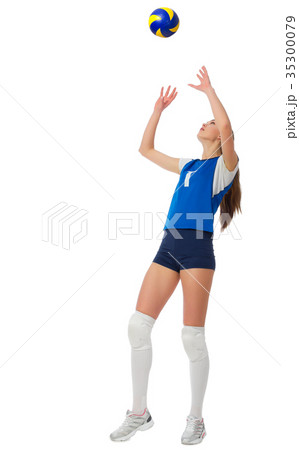 Girl volleyball player (ver with ball) 35300079