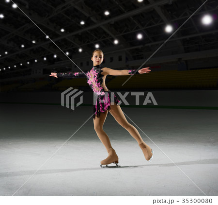 Woman figure skater at sports hall 35300080