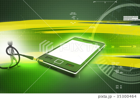 3d graphic with stylish man icon on a smart phone 35300464