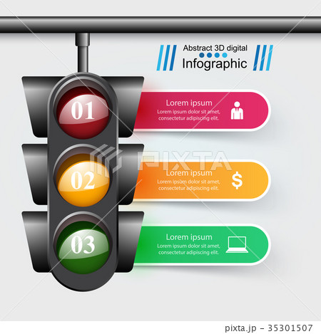Traffic light icon. Business, travel inofgraphic 35301507