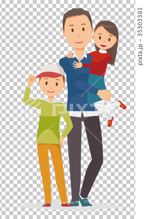 Family illustration (winter)-father and son family 35303381