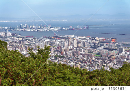 Kobe city and Port Island of Kobe from Mount Rokko Kobe city and Port Island of Kobe from Mount Rokko 35303634
