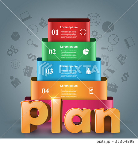 Plan 3d business infographics.のイラスト素材 [35304898] - PIXTA