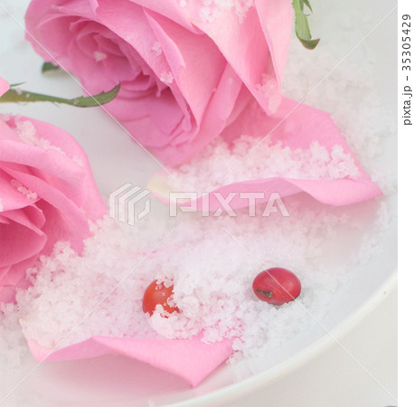 バラの花と粉雪 バラの花と粉雪 35305429
