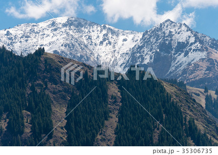 世界遺産 天山天池　中国・新疆ウイグル自治区昌吉回族自治州 35306735