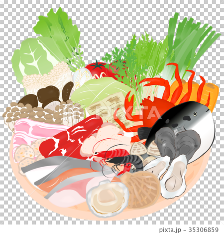 Hot pot, ingredients, yasai, meat, fish Hot pot, ingredients, yasai, meat, fish 35306859
