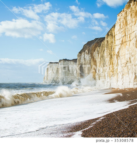 Chalk cliffs between Seaford and Newhaven, England Chalk cliffs between Seaford and Newhaven, England 35308578