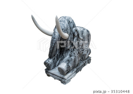Marble elephant long ivory engrave statue Marble elephant long ivory engrave statue 35310448