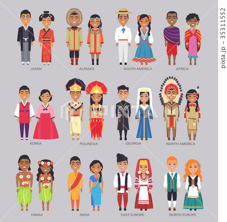 Couples in Traditional Clothes Present Countries Couples in Traditional Clothes Present Countries 35311552