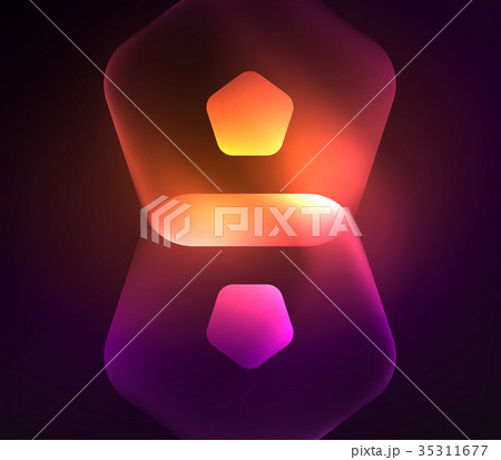 Glowing glass transparent pentagans, geometric Glowing glass transparent pentagans, geometric 35311677