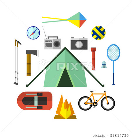 Vector illustration of camping outdoor activity.  35314736