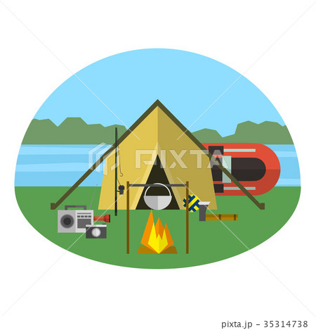 Vector illustration of camping outdoor activity. Vector illustration of camping outdoor activity. 35314738