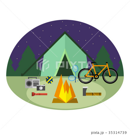Vector illustration of camping outdoor activity Vector illustration of camping outdoor activity 35314739