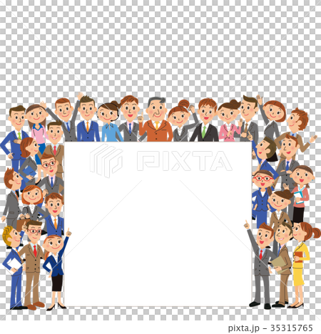 大勢の会社員とホワイトボード 35315765