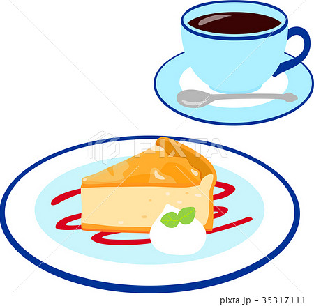 カフェのコーヒーとケーキのイラスト素材 35317111 Pixta