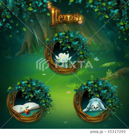 Set of different items for Shadowy forest GUI 35317205