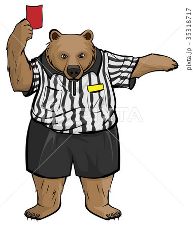 Brown russian bear soccer football referee shows Brown russian bear soccer football referee shows 35318717