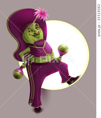 Green cactus male in Mexican national clothes 35319362