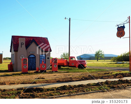 テキサス州 ルート66の名所 フィリップス第一号店 テキサス州 ルート66の名所 フィリップス第一号店 35320173