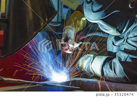 Industrial steel welder in factory 35320474