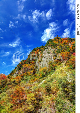 錦秋の秋山郷布岩 35320720