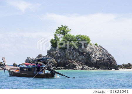 Travelers to the Andaman Sea in Thailand. 35321041