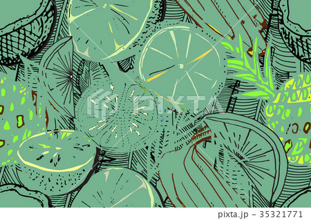 Tropical seamless pattern. Ripe juice fruits. Tropical seamless pattern. Ripe juice fruits. 35321771