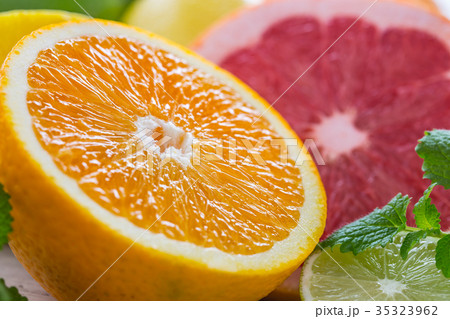 Citrus fresh fruit. Orange grapefruit lemon lime. 35323962